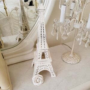 NEW Beautiful HEAVY Hand Painted Eiffel Tower Candle Holder